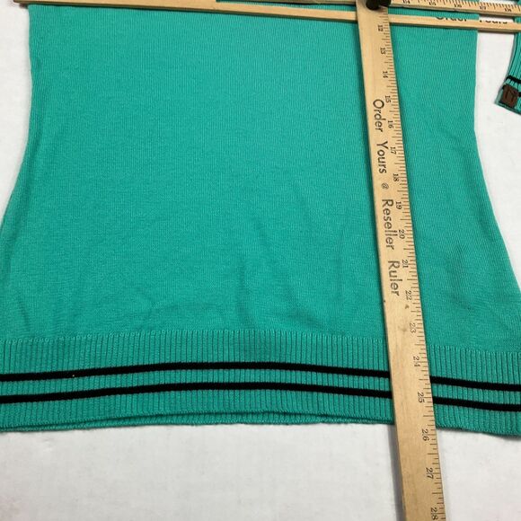 Neve Womens Merino Wool Sweater Fair Isle Nordic Teal Green Retro Pullover S - Picture 7 of 11